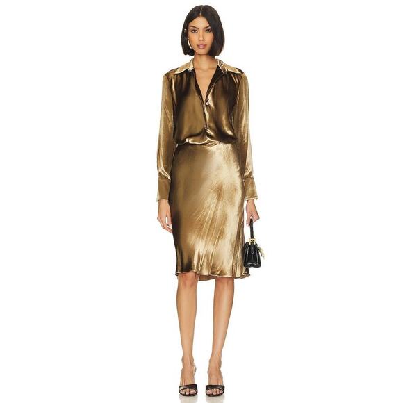 Rails Dresses & Skirts - Rails Velvet Slip Skirt in Gold Shadow M